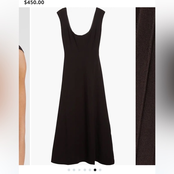 NEW STAUD Charlotte Cap Sleeve Midi Dress in Black Size 6 - Picture 4 of 12